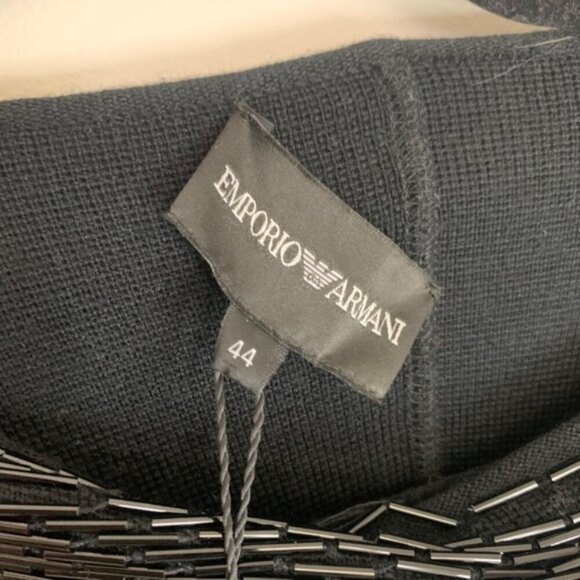 Emporio Armani Beaded Wool Blend Blazer Jacket Black 44 - Picture 11 of 16